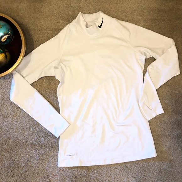 Nike Pro Combat Thermafit White Mock 